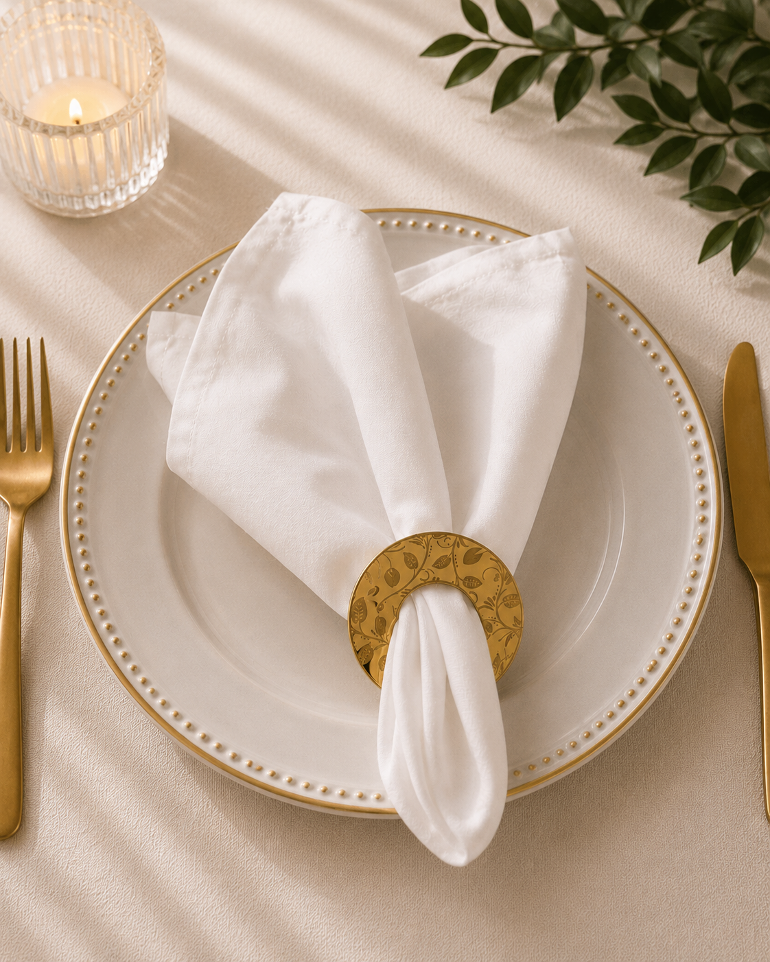 Set of 6 Engraved Gold/Silver Acrylic Napkin Rings