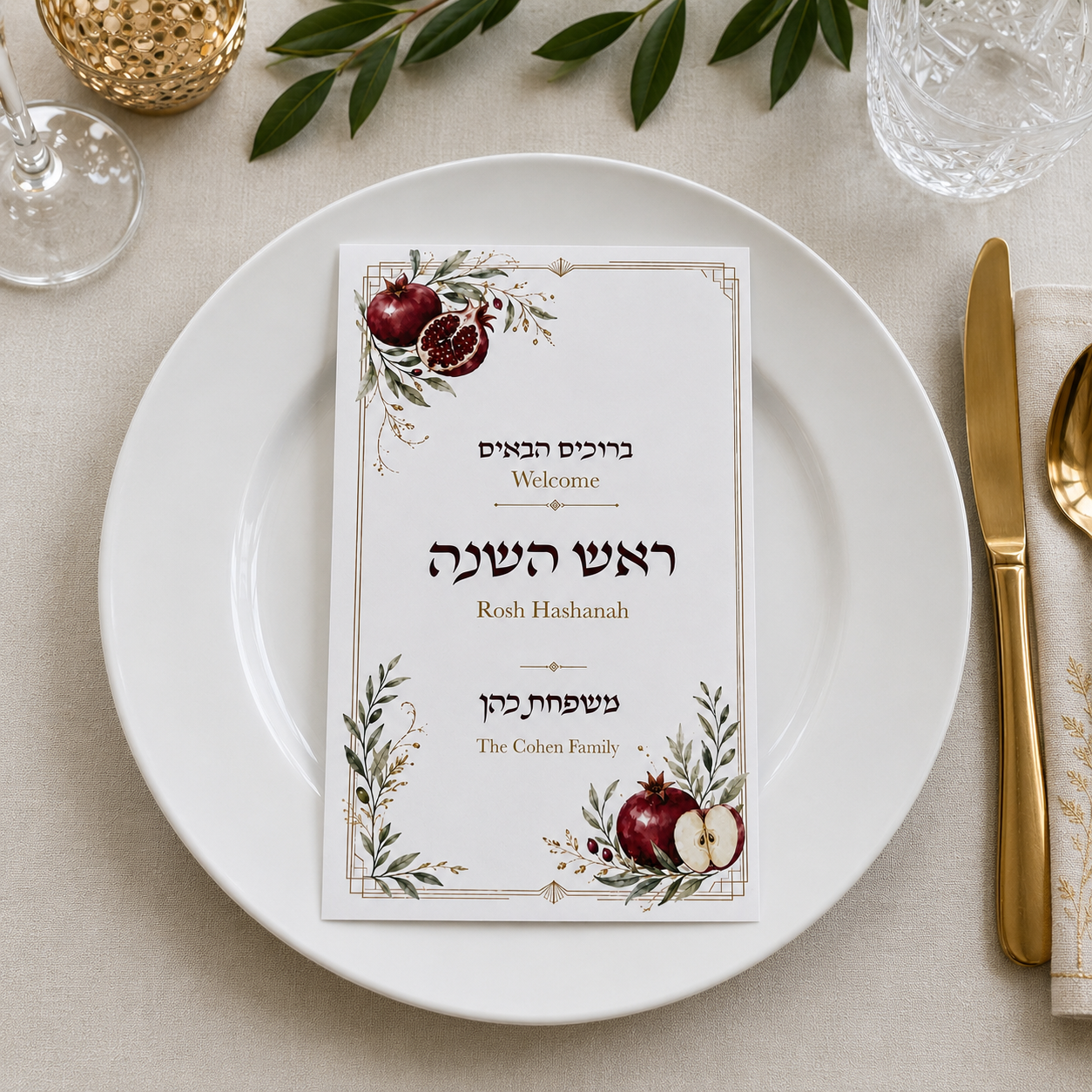 Personalized Rosh Hashanah Simanim Booklet A | Hebrew & English