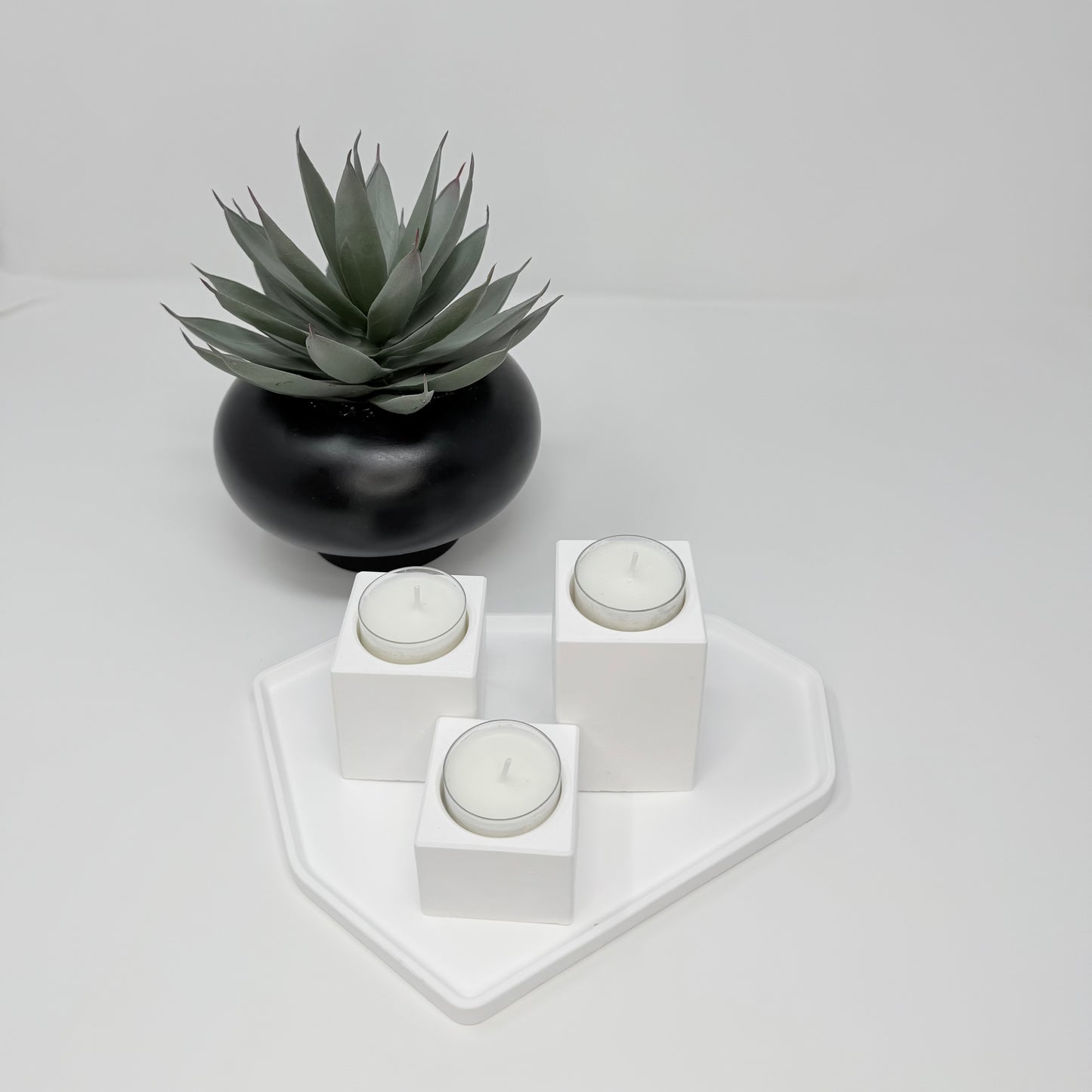 Square Minimalist Concrete Candle Holder