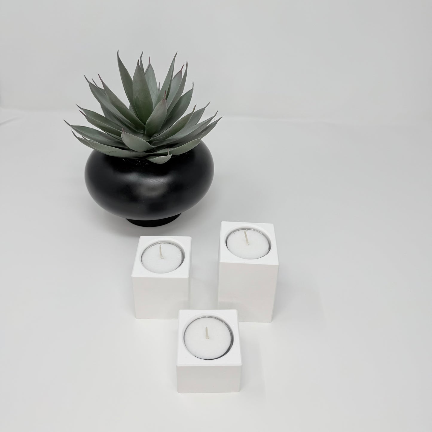 Square Minimalist Concrete Candle Holder
